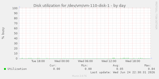 Disk utilization for /dev/vm/vm-110-disk-1