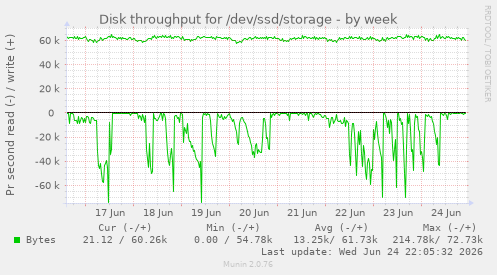 Disk throughput for /dev/ssd/storage