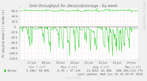 Disk throughput for /dev/ssd/storage